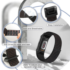 AVOD sport loop nylon band on wrist for Charge 6 secure fit
