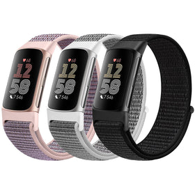 AVOD sport loop nylon band closeup showing breathable fabric for Charge 6 workouts