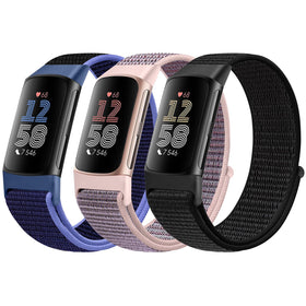 AVOD sport loop nylon band Charge 6 front view, breathable comfort during workouts