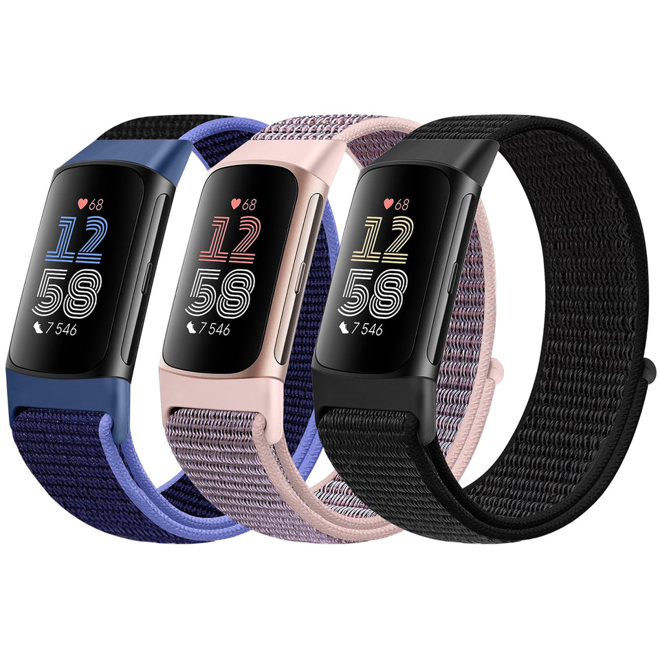 AVOD sport loop nylon band Charge 6 front view, breathable comfort during workouts