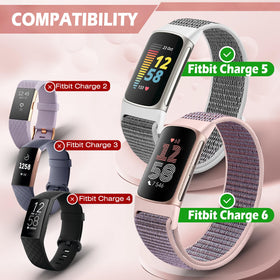 AVOD nylon band on wrist demonstrates secure pull-closure for Charge 5