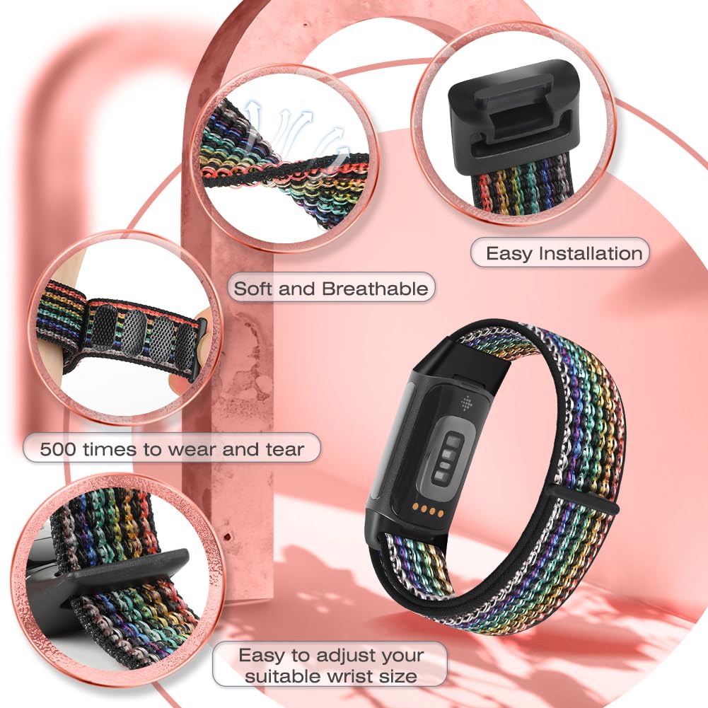 AVOD Sport Loop nylon band compatibility with Charge 5 and Charge 6.