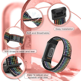 AVOD Sport Loop nylon band compatibility with Charge 5 and Charge 6.