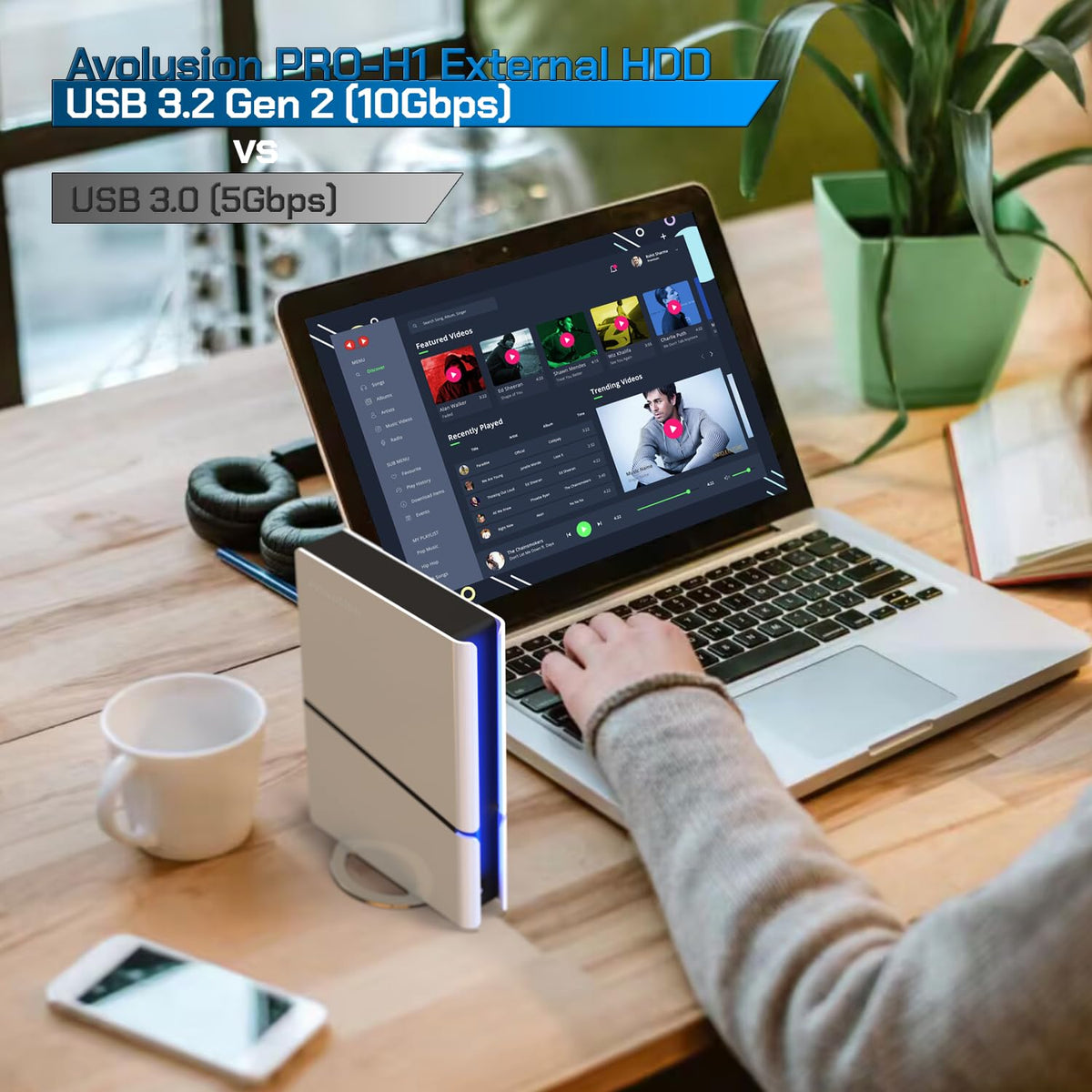 Avolusion PRO-H1 in-use setup shows plug-and-play readiness