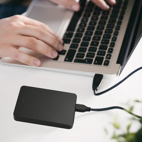 Avolusion Z2-S 1TB ultra slim drive back view highlighting compact, bus-powered design.