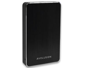 Avolusion front view showing compact case and branding, ideal for portable storage