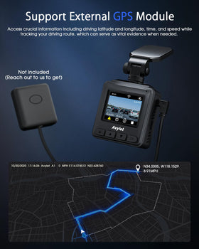 Avylet installed behind rearview mirror offering unobstructed windshield view