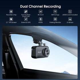 Avylet rear dash cam records 1080p with wide angle for complete rear coverage.
