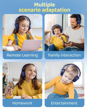 awatrue AT8 blue soft-earcups provide gentle wear for kids.