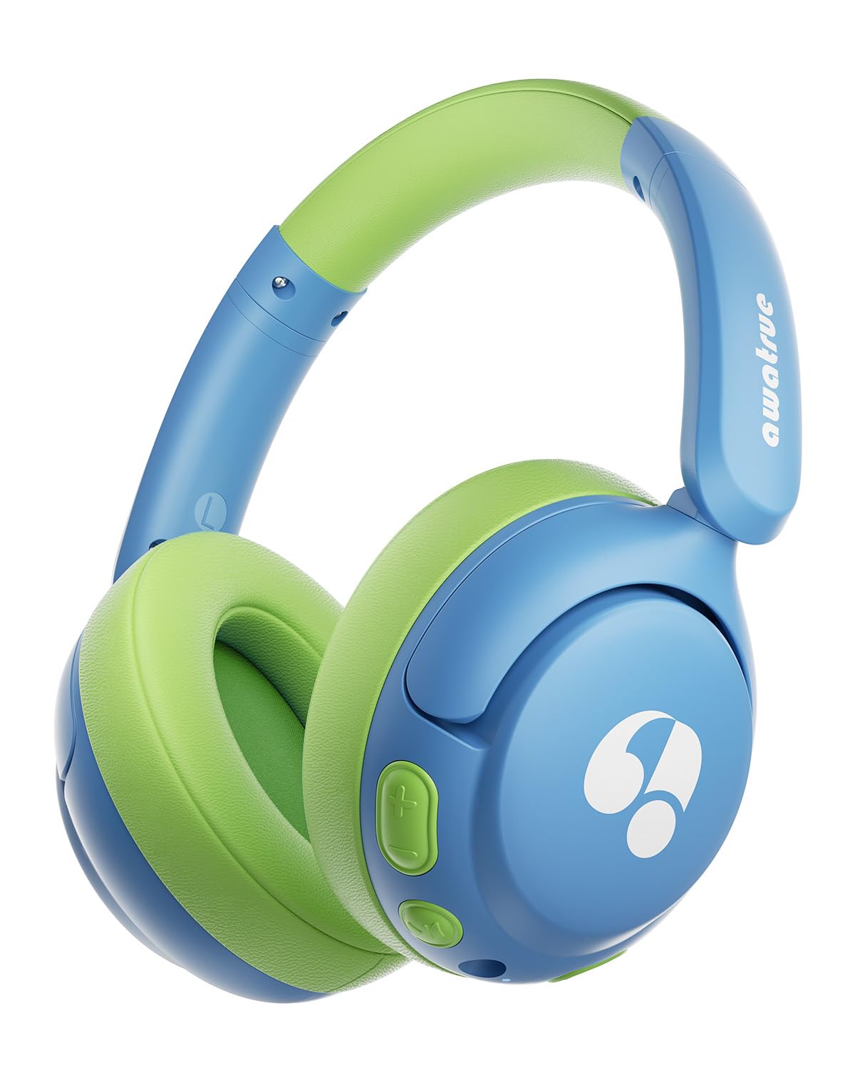 awatrue Kids Bluetooth Headphones folded blue-green for travel and storage