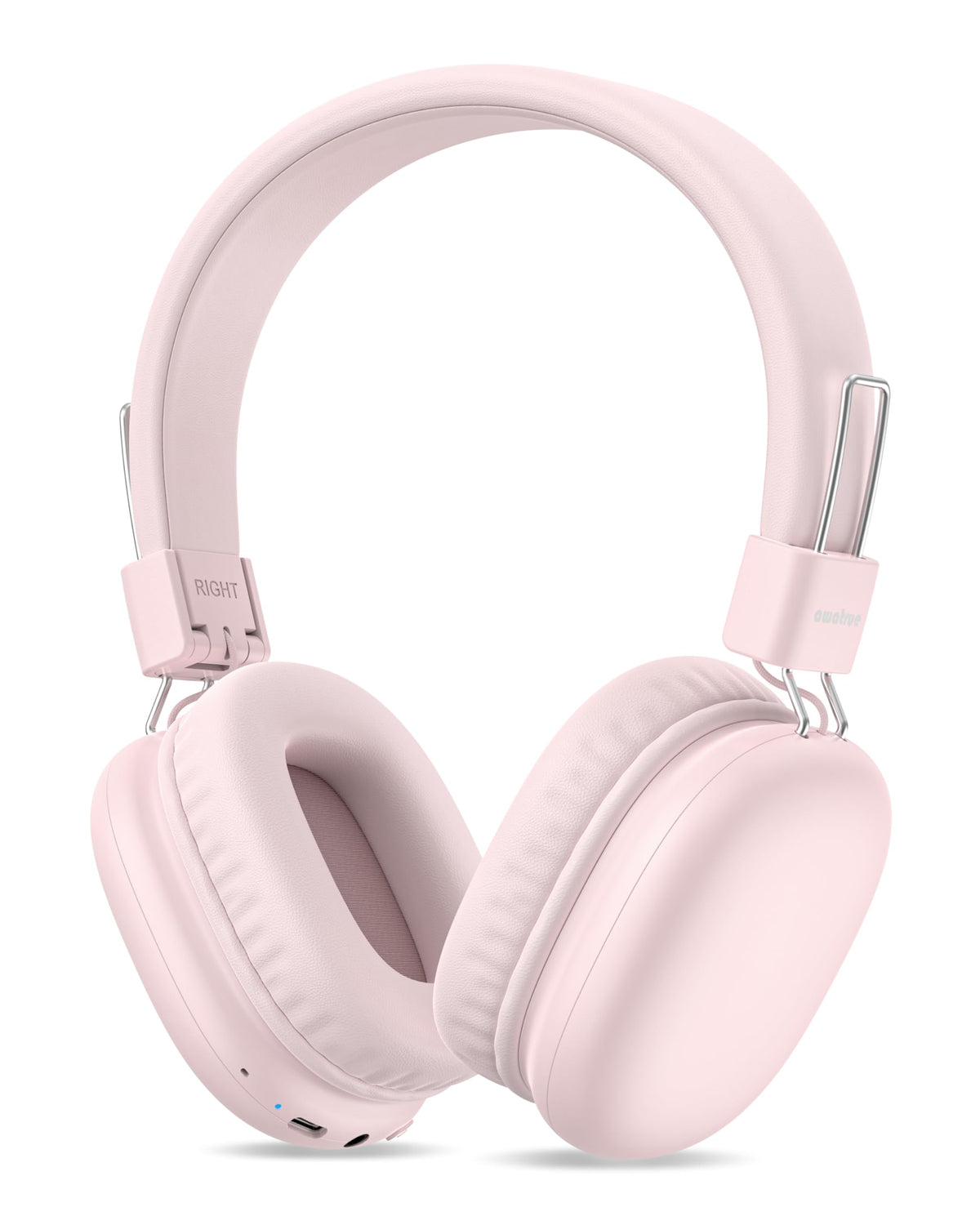 awatrue kids Bluetooth headphones folded pink for easy travel