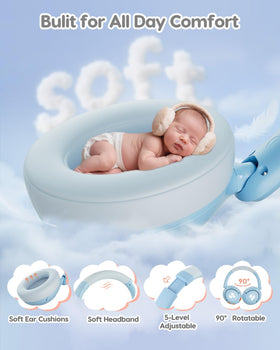 awatrue Kids Bluetooth Headphones memory foam cushions for comfort