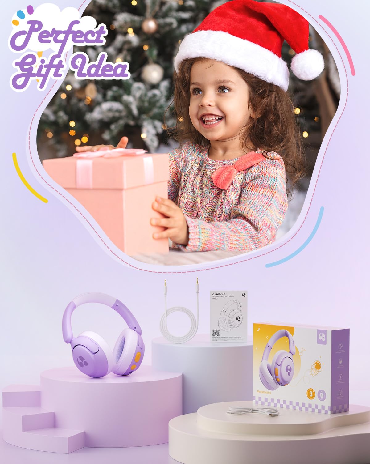 awatrue 75h playtime with USB-C charging keeps kids entertained.