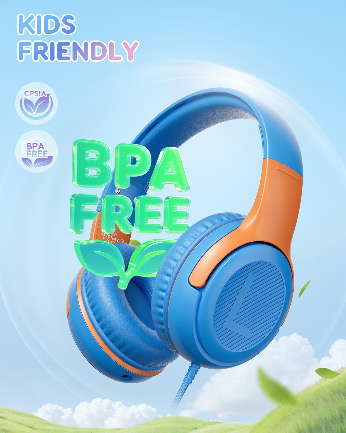 awatrue Kids Headphones Built-In Microphone enables clear online learning and calls.
