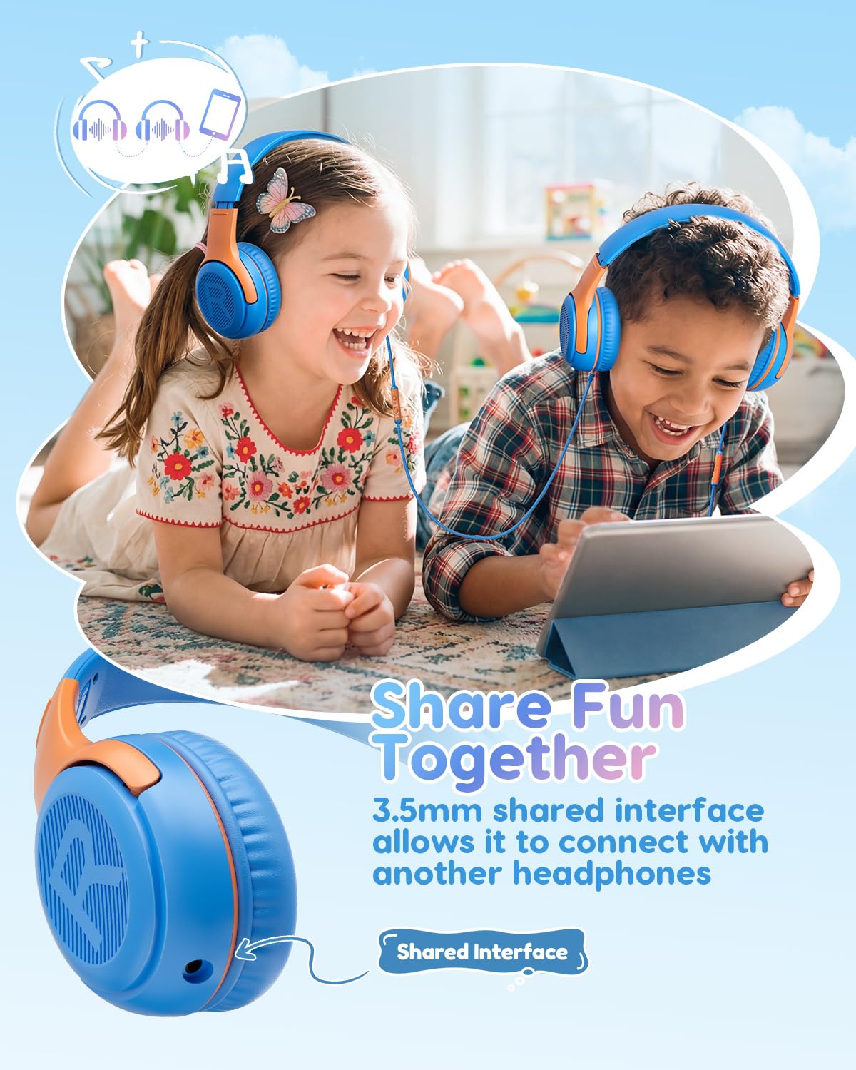 awatrue Kids Headphones Durable PP Material stands up to daily classroom use.