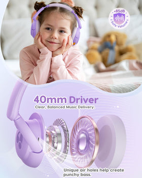 awatrue foldable headphones with 90-degree rotation for compact travel storage.