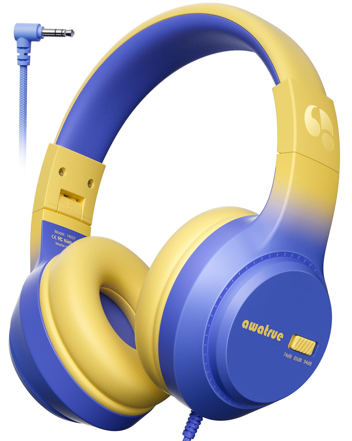 awatrue Kids Headphones foldable travel compact, ideal for easy storage on-the-go.