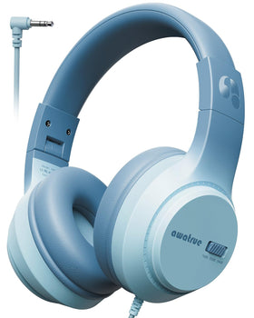 awatrue Kids Headphones green folded design for compact travel