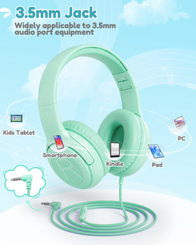 awatrue SharePort on-ear headphones in green for sharing audio without adapters