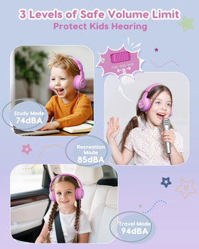 awatrue kids headphones on earcup volume slider enables easy monitoring