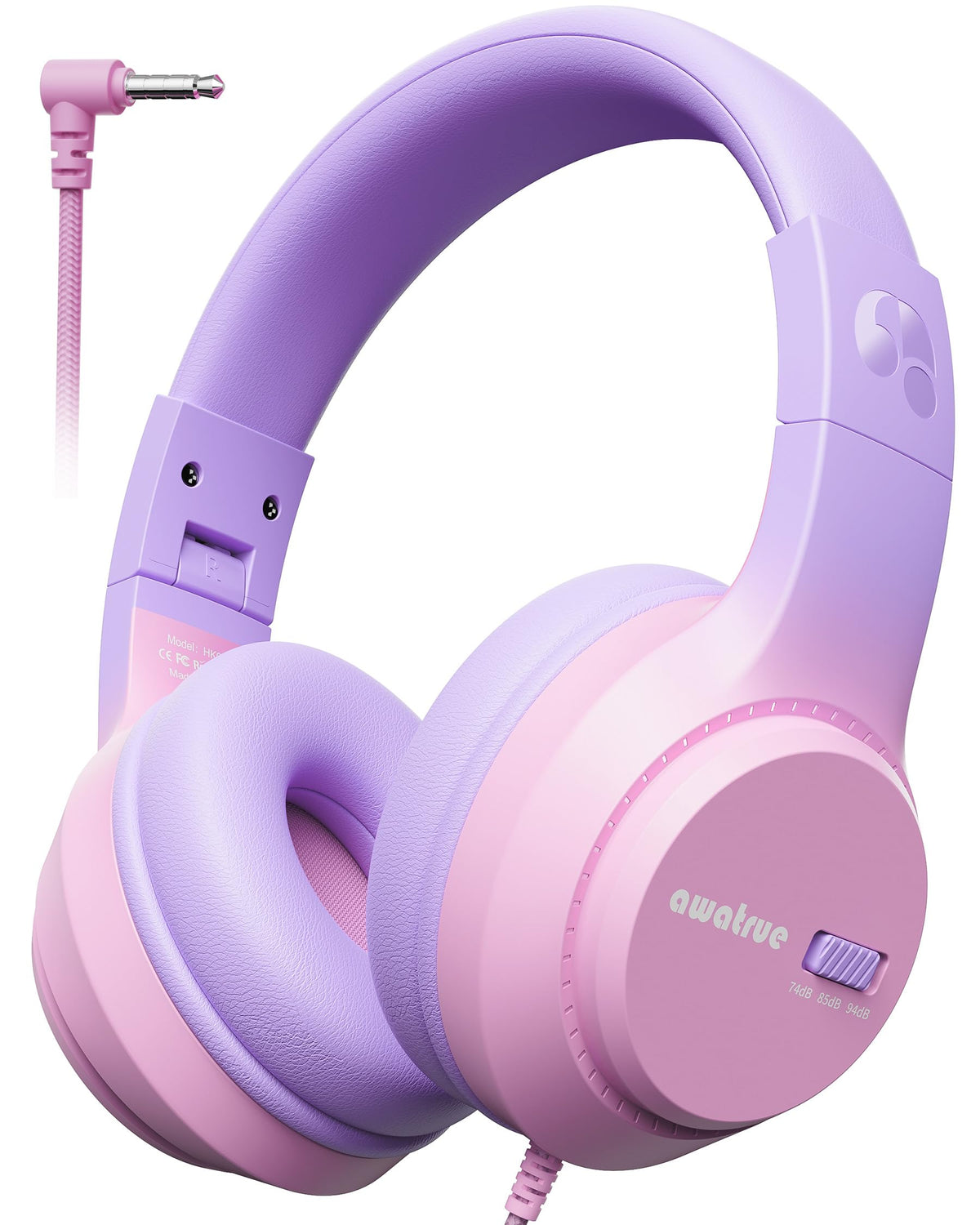 awatrue Kids Headphones with volume slider for safe listening during travel