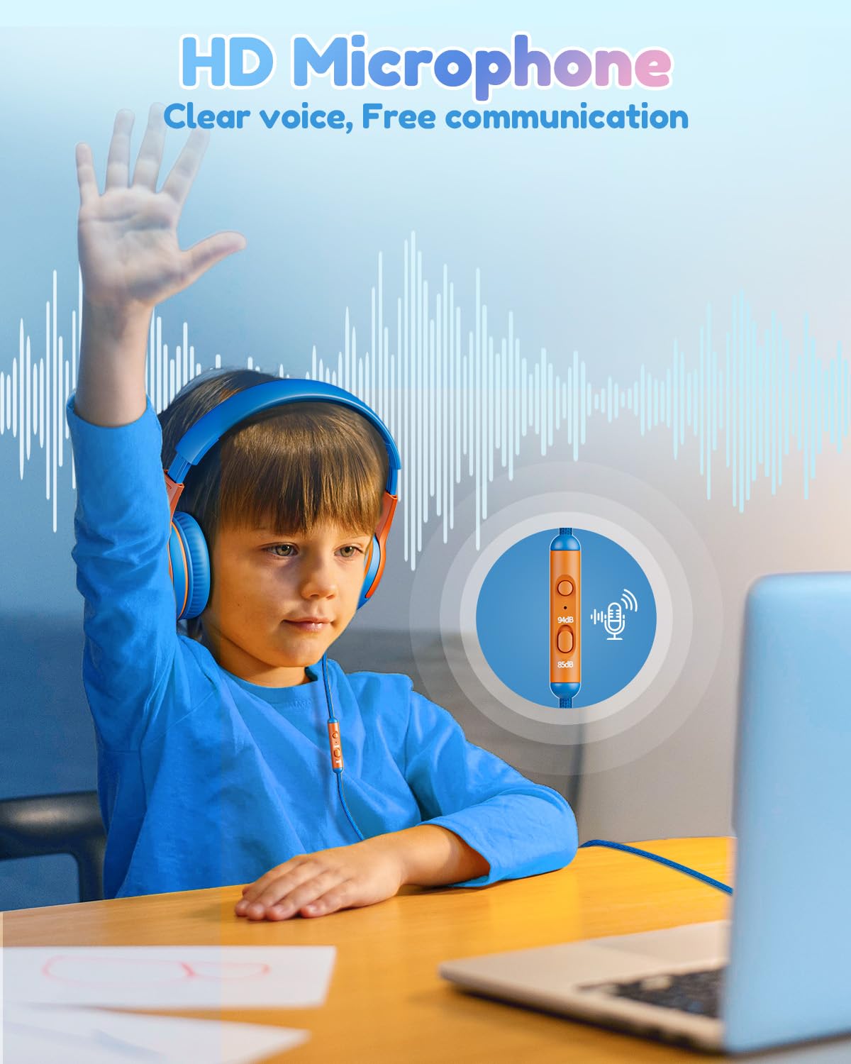 awatrue USB-C kids headphones durable BPA-free build for kids.