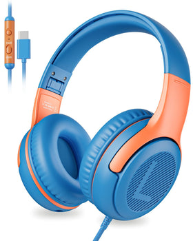 awatrue USB-C kids headphones folded for portable storage.
