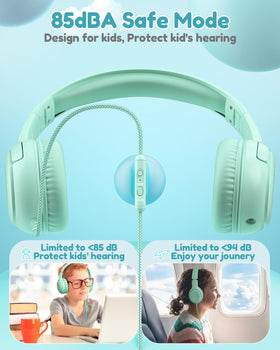 awatrue usb-c kids headphones with mic connect instantly to tablets and laptops