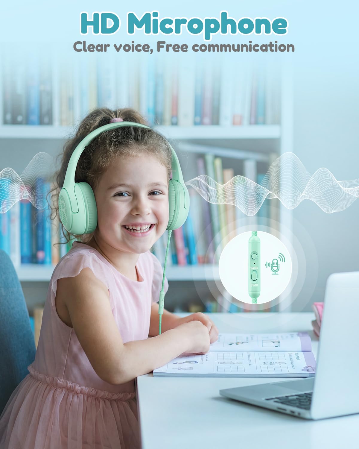awatrue over-ear design offers comfortable listening during longer study sessions