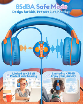 awatrue USB-C kids headphones with mic delivering clear calls for family chats.