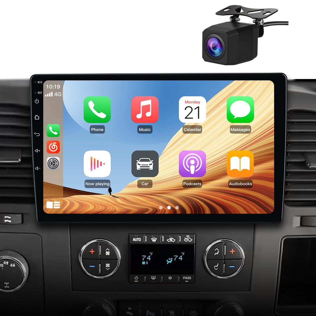 AWESAFE 10-inch touchscreen car radio for Silverado improves navigation and media access.