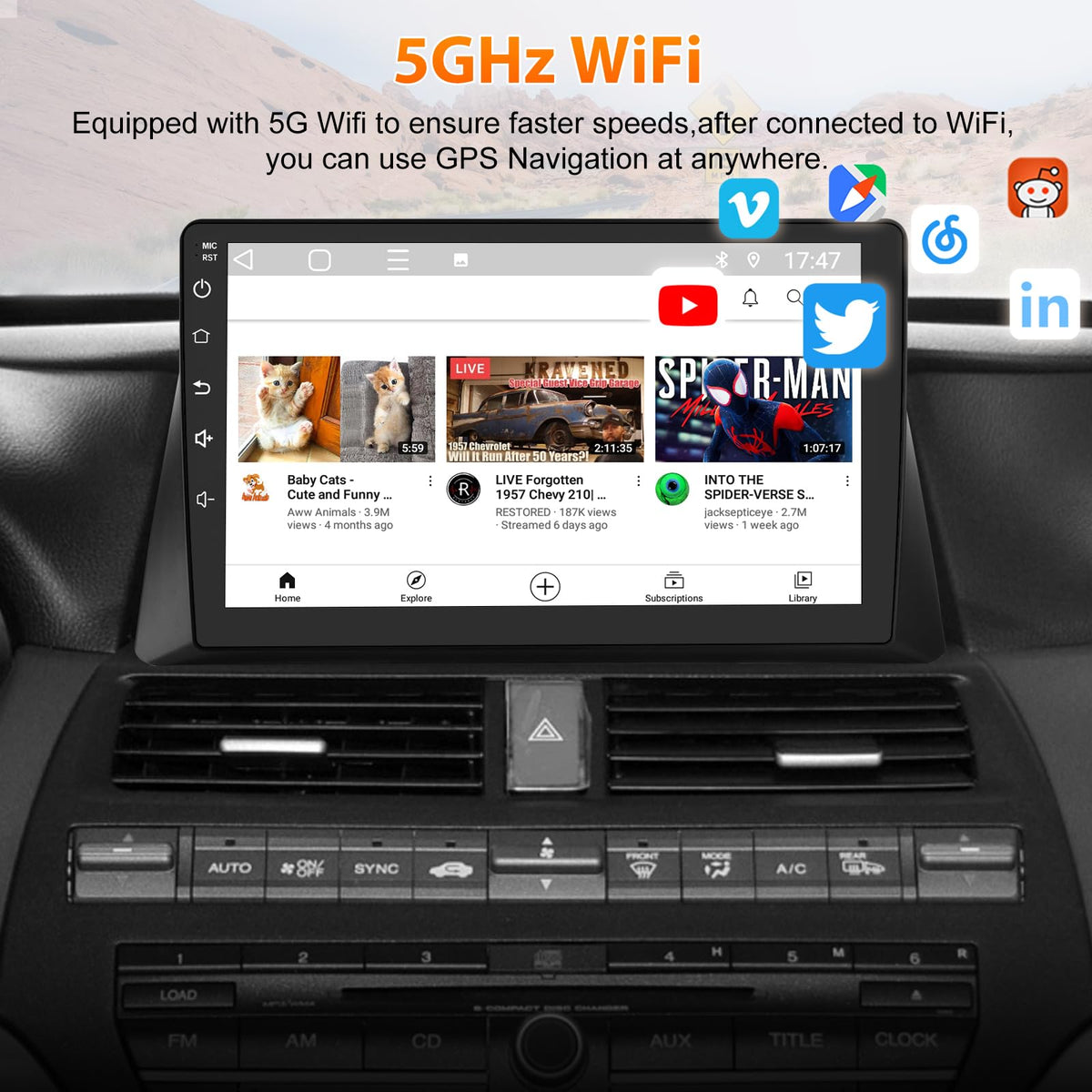 AWESAFE 1280x720 ultra HD display for sharp maps and videos in daylight.