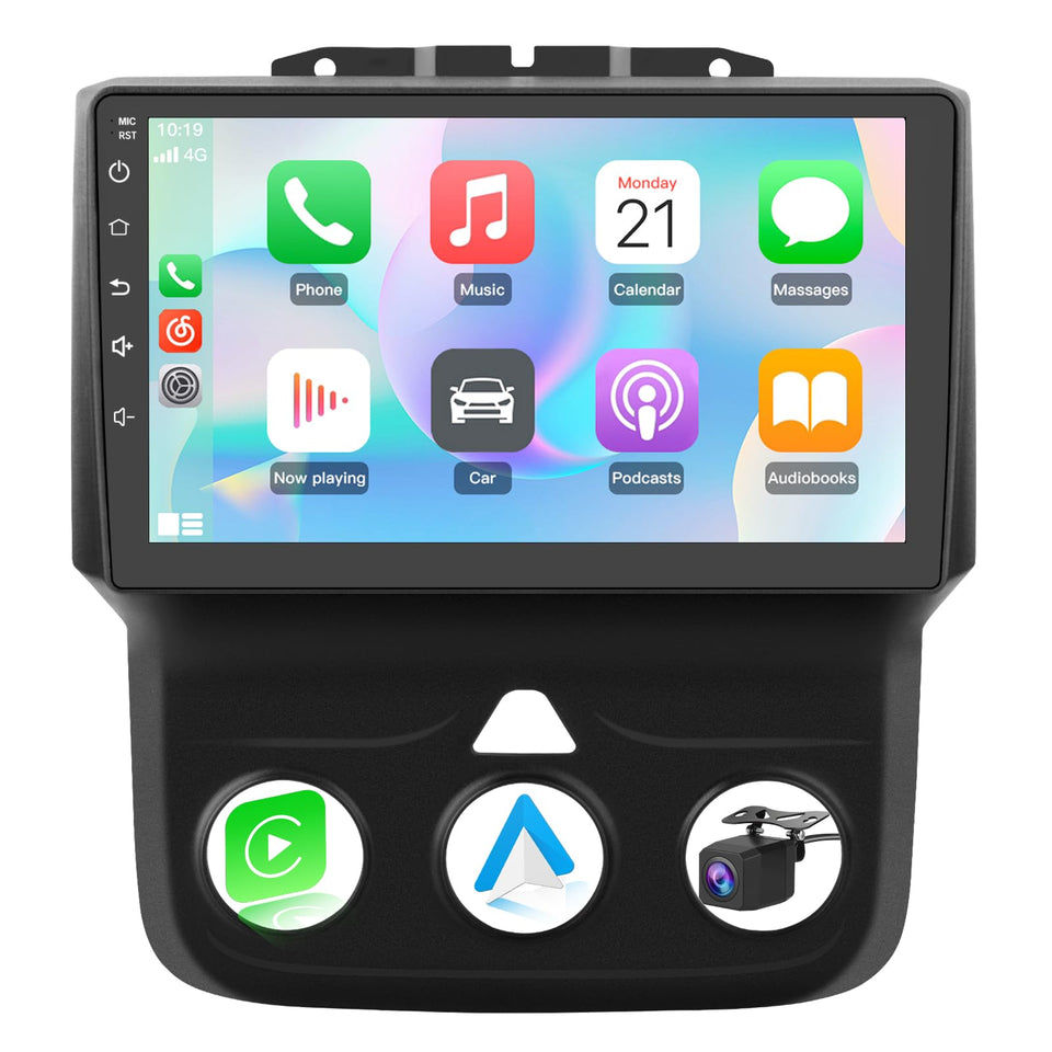 AWESAFE 4Core 64GB Dodge Ram 9-inch dashboard display for Android Auto and CarPlay