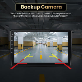 AWESAFE backup camera feed with parking lines during reverse