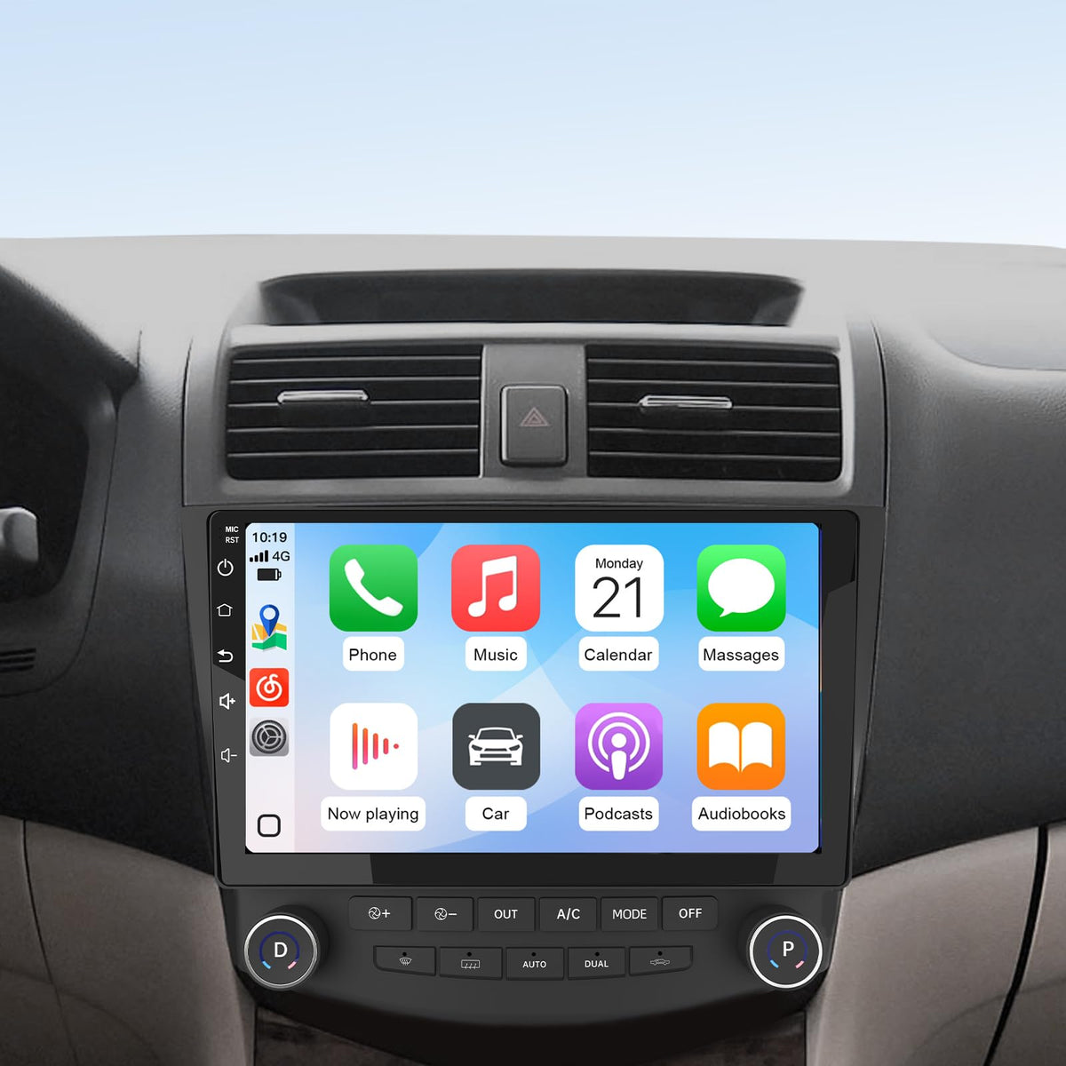 AWESAFE car radio dashboard with 10-inch touchscreen for easy control