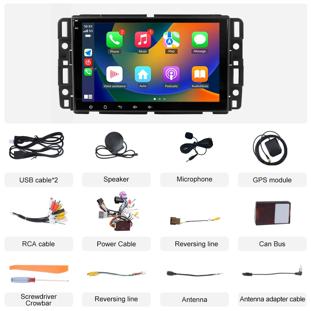 AWESAFE car radio Android 13 with built-in EQ and FM AM radio for rich sound