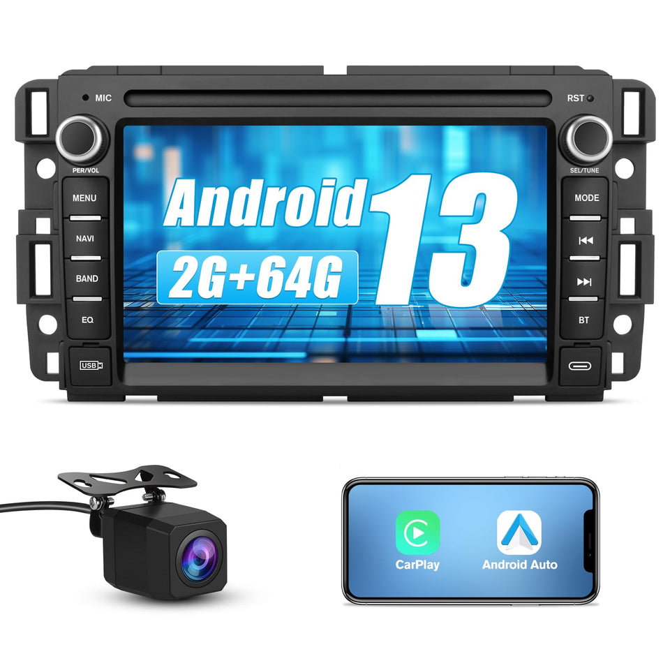 AWESAFE car stereo dashboard display showing modern infotainment interface for Chevy/GMC