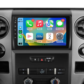 AWESAFE 9-inch head unit front view for Ford F-150, blending with factory styling