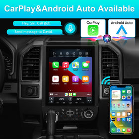 AWESAFE Ford F-150 stereo displaying built-in navigation and online maps.