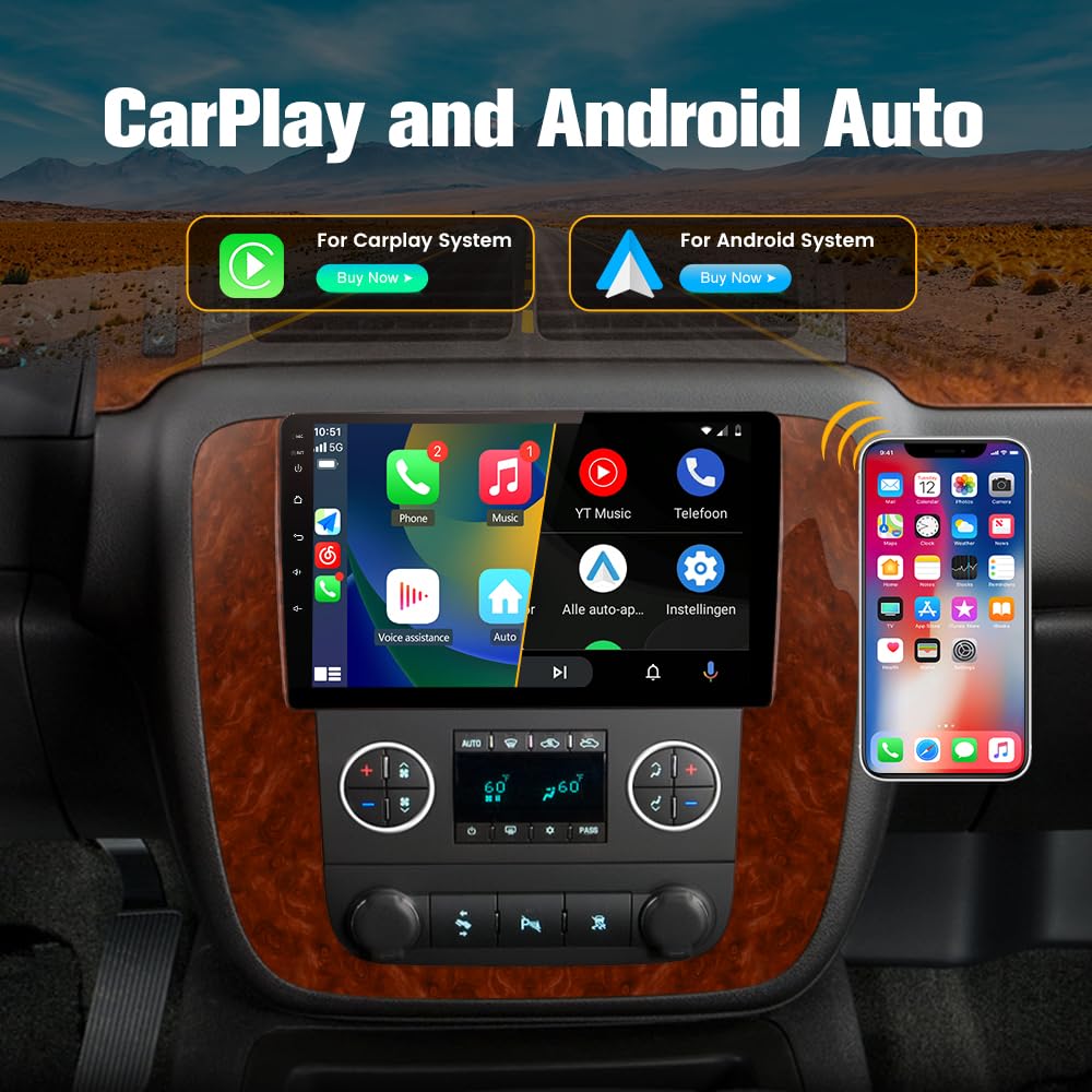 AWESAFE wireless CarPlay Android Auto display for safer hands-free use