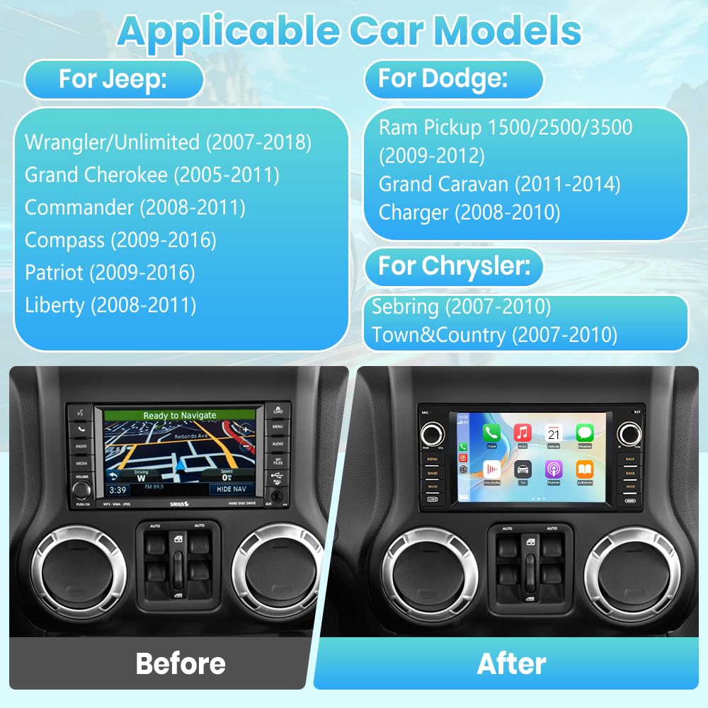 AWESAFE wireless CarPlay and Android Auto for Jeep Wrangler integration