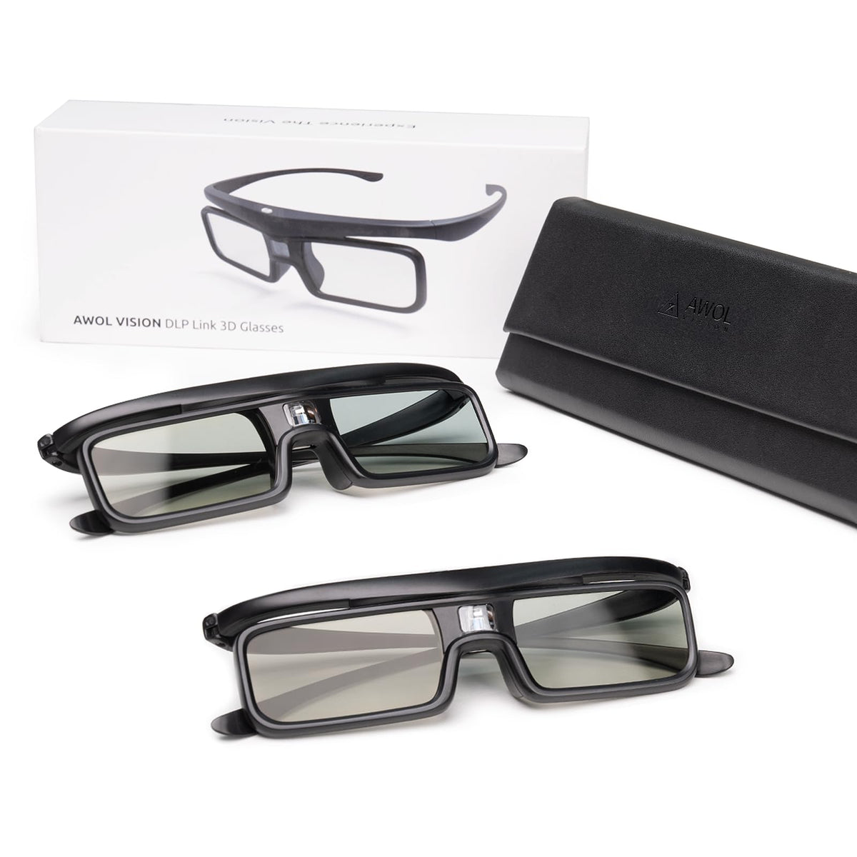 AWOL VISION DLP Link 3D glasses front view for immersive home theater