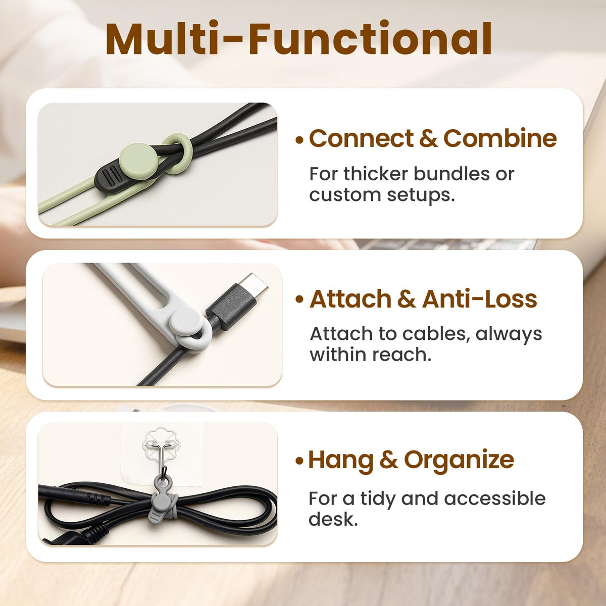 awrose compact wire organizer with secure lock for clutter-free desks
