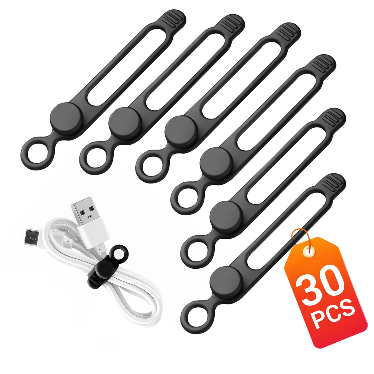 awrose silicone cable ties 30-pack keeping office cables tidy and accessible