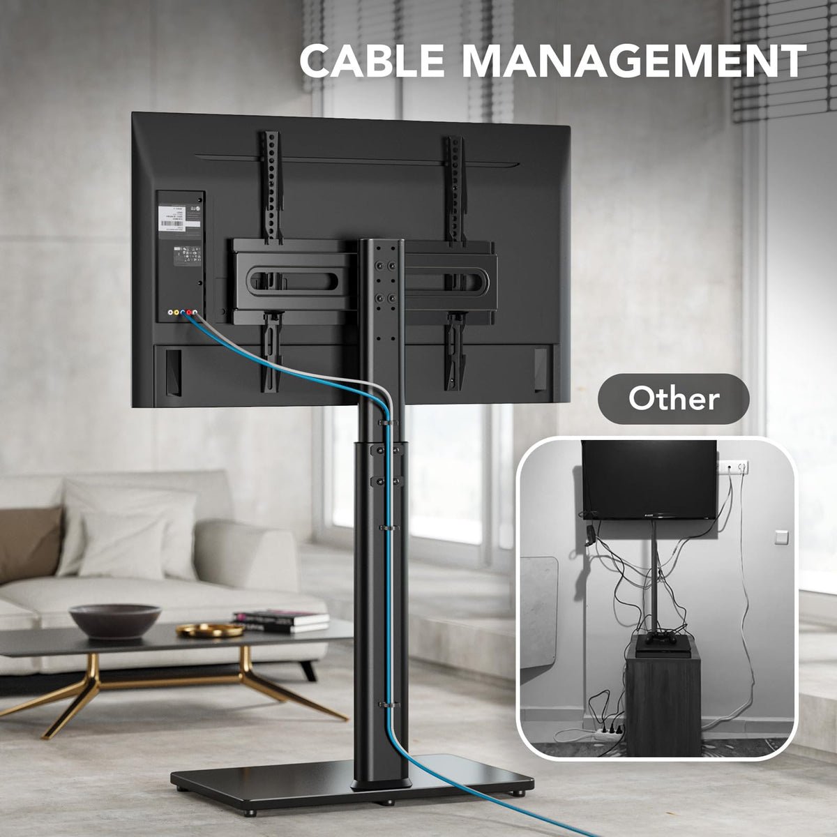 AX WABER anti-tip design enhances safety and TV stability