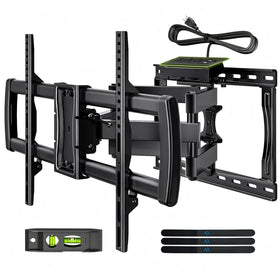 AX WABER full motion mount front view showing slim wall profile and compatibility for clean living room setups