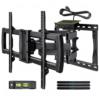 AX WABER full motion mount front view showing slim wall profile and compatibility for clean living room setups