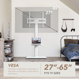 AX WABER universal floor TV stand height adjustment for optimal seating.