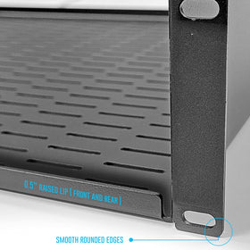 AXA AXCESSABLES 2U vented rack shelf installed in a cabinet setup