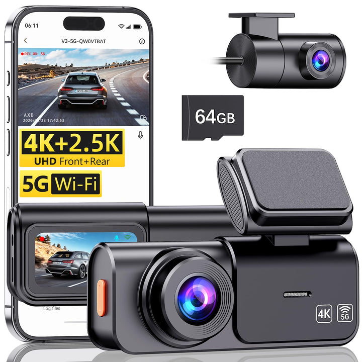 AXB front unit mounted on windshield showing clear 4K view benefit